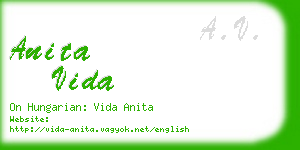 anita vida business card